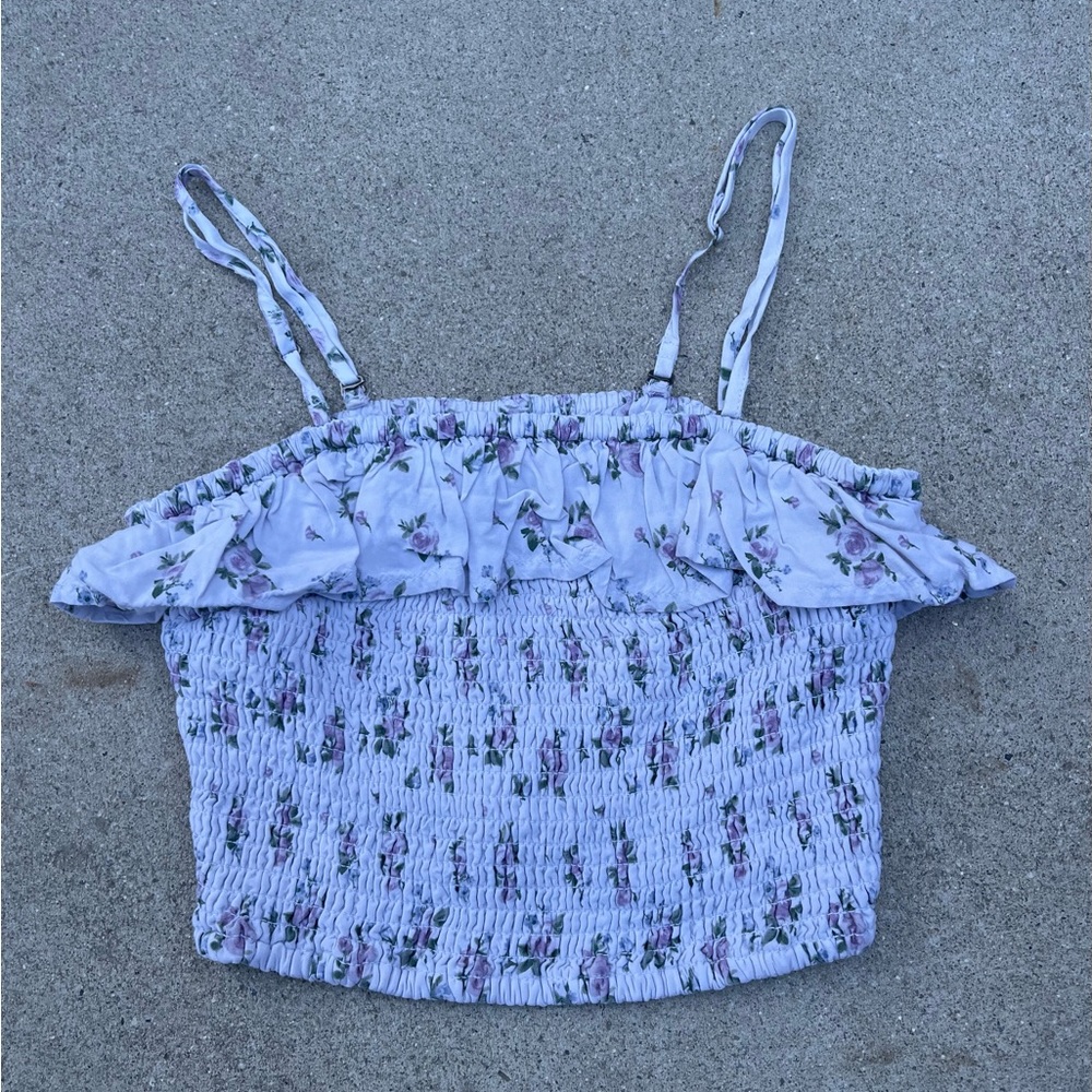Hollister Purple floral tube top